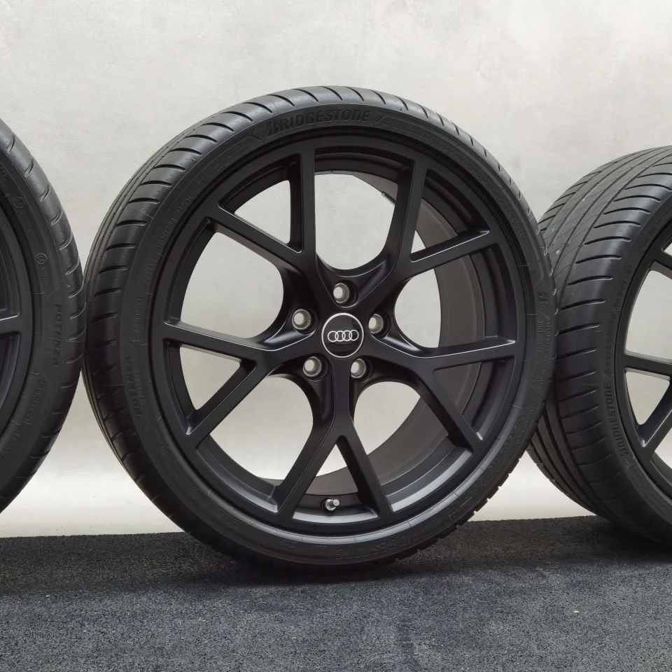 19 Zoll Audi 5-Y-Speichen Schwarz matt Sommerräder / Bridgestone Potenza Sport R2 Enliten 265/30 R19 – Bild 5