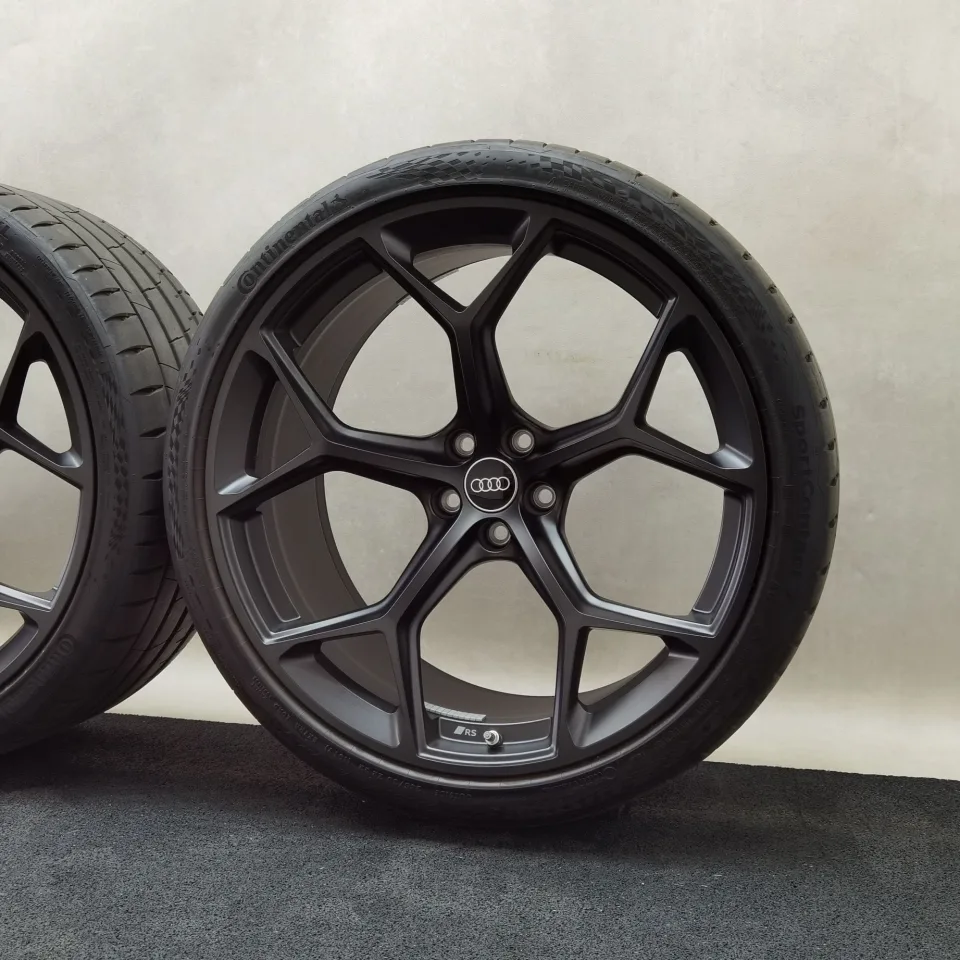 22 Zoll Audi 5-Y-Speichen Schwarz matt Sommerräder / Continental Sportcontact 7 ContiSilent AO 285/30 R22 – Bild 6