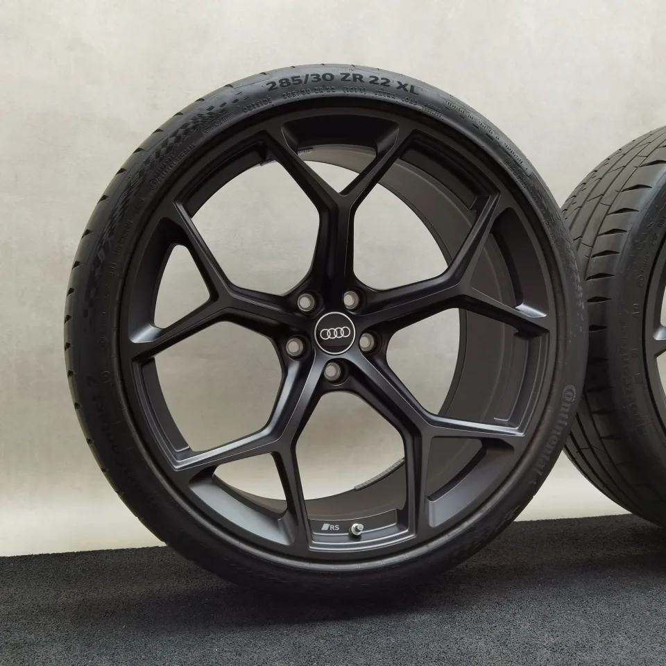 22 Zoll Audi 5-Y-Speichen Schwarz matt Sommerräder / Continental Sportcontact 7 ContiSilent AO 285/30 R22 – Bild 3