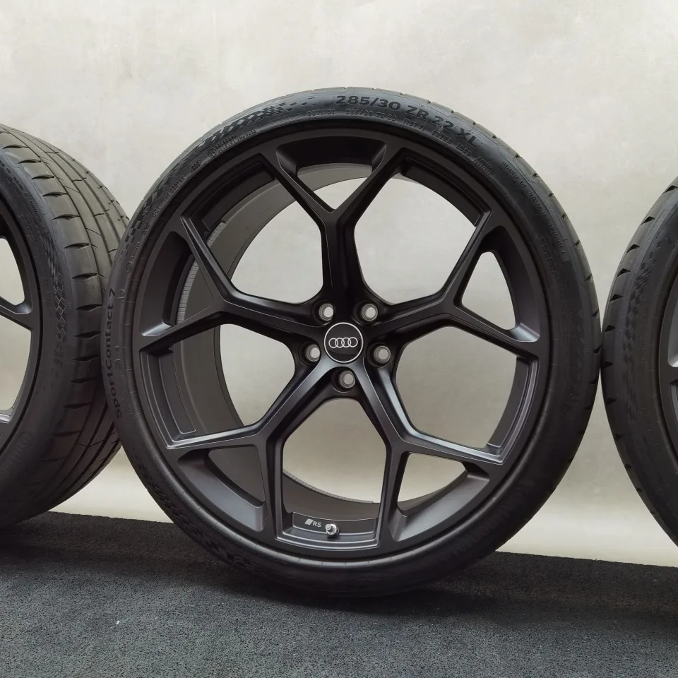 22 Zoll Audi 5-Y-Speichen Schwarz matt Sommerräder / Continental Sportcontact 7 ContiSilent AO 285/30 R22 – Bild 5