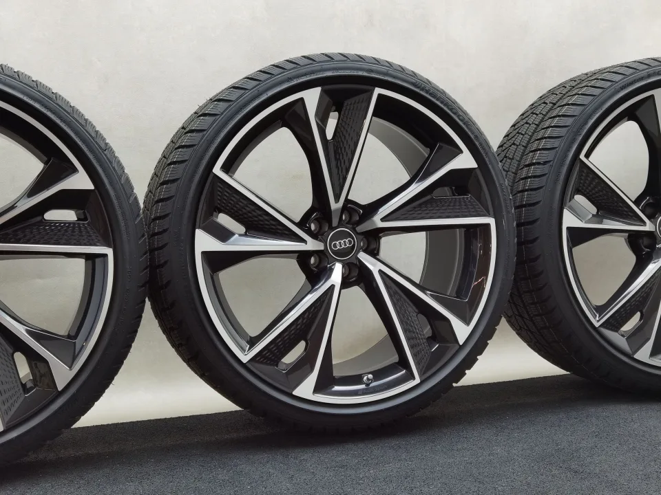 22 Zoll Audi 5-V-Speichen-Struktur Anthrazit glänzend, glanzgedreht Winterräder / Hankook Winter i*cept evo2 (AO) 285/30 R22 – Bild 1
