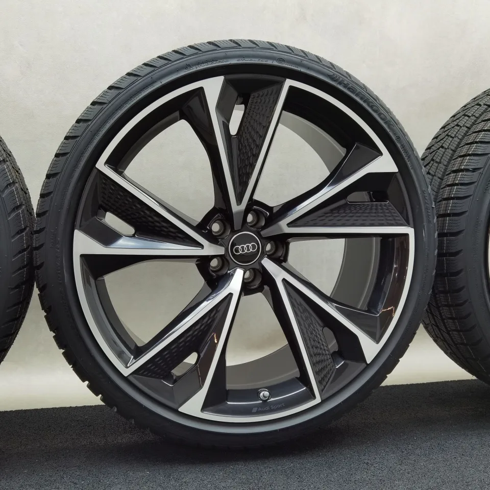 22 Zoll Audi 5-V-Speichen-Struktur Anthrazit glänzend, glanzgedreht Winterräder / Hankook Winter i*cept evo2 (AO) 285/30 R22 – Bild 5