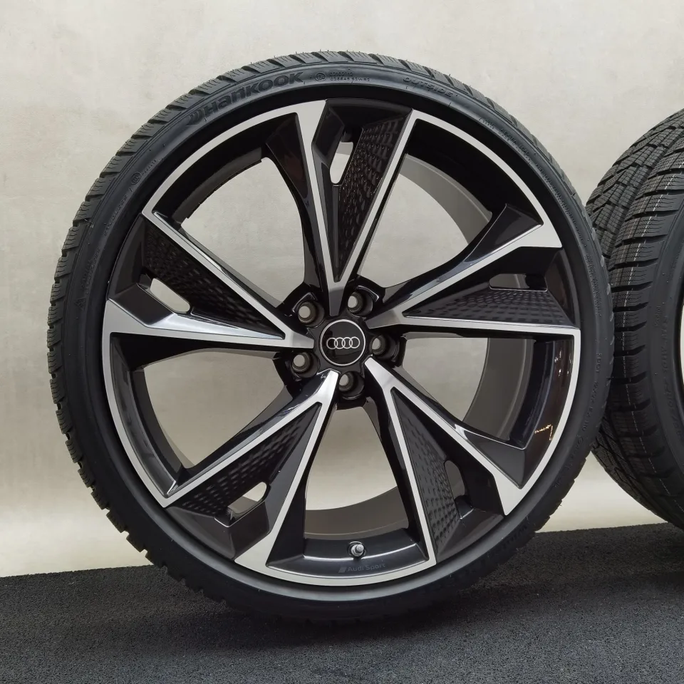 22 Zoll Audi 5-V-Speichen-Struktur Anthrazit glänzend, glanzgedreht Winterräder / Hankook Winter i*cept evo2 (AO) 285/30 R22 – Bild 3