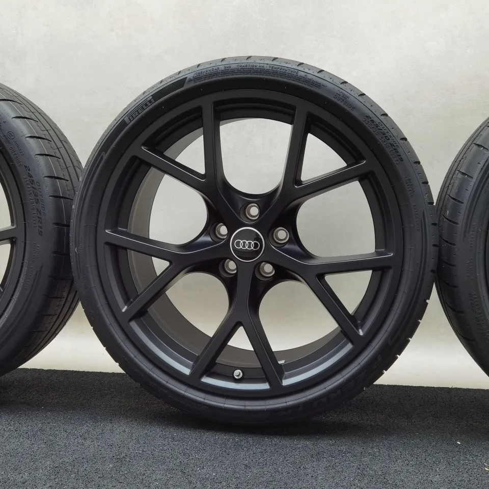 19 Zoll Audi 5-Y-Speichen Schwarz matt Sommerräder / Pirelli P-Zero R (R1) 265/30 R19 – Bild 5