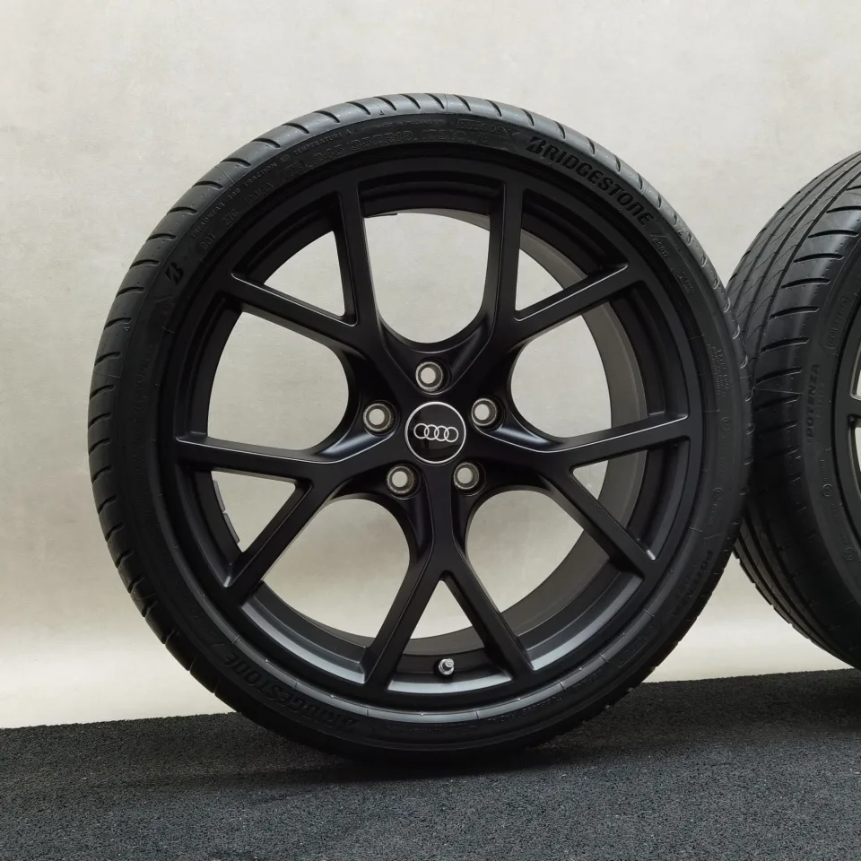 19 Zoll Audi 5-Y-Speichen Schwarz matt Sommerräder / Bridgestone Potenza Sport R2 Enliten 265/30 R19 – Bild 3