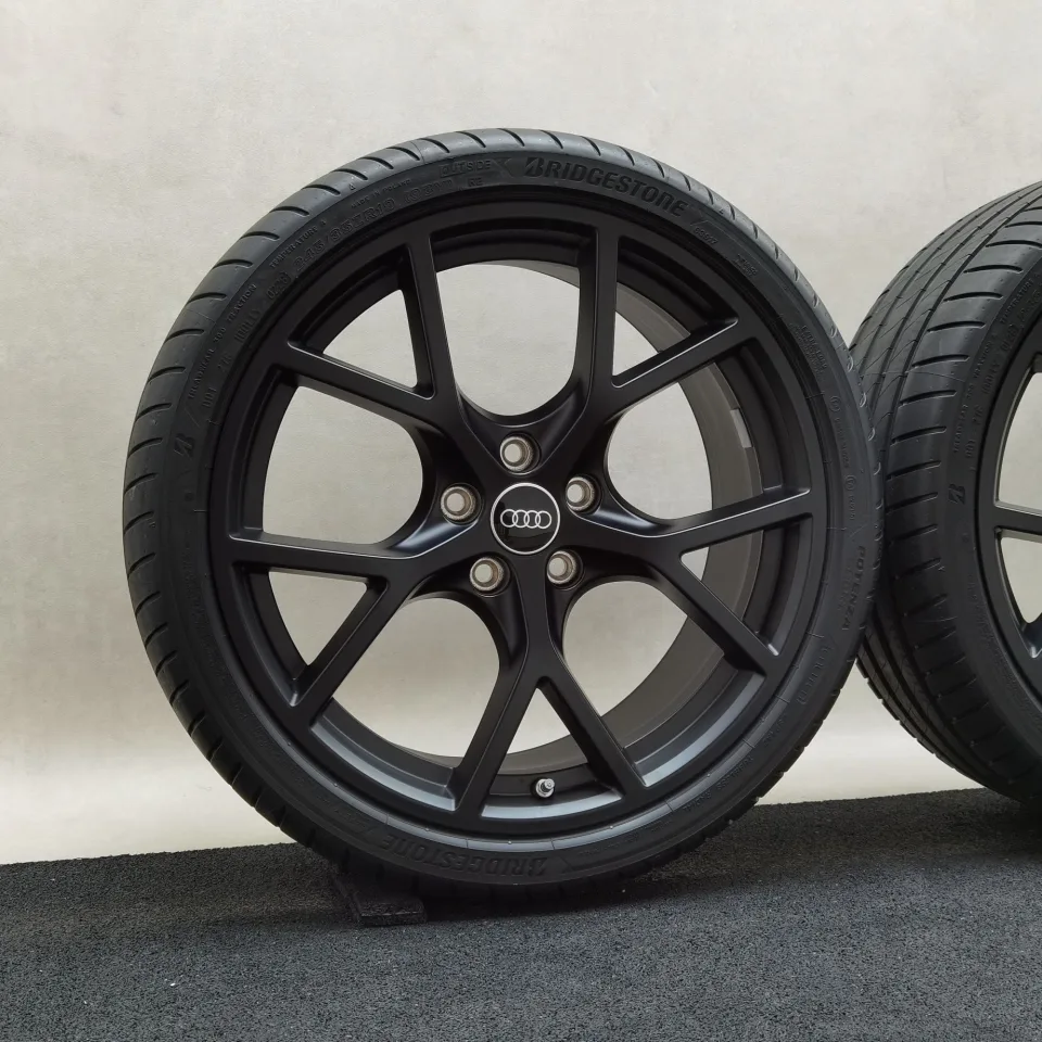 19 Zoll Audi 5-Y-Speichen Schwarz matt Sommerräder / Bridgestone Potenza Sport R2 Enliten 265/30 R19 – Bild 3