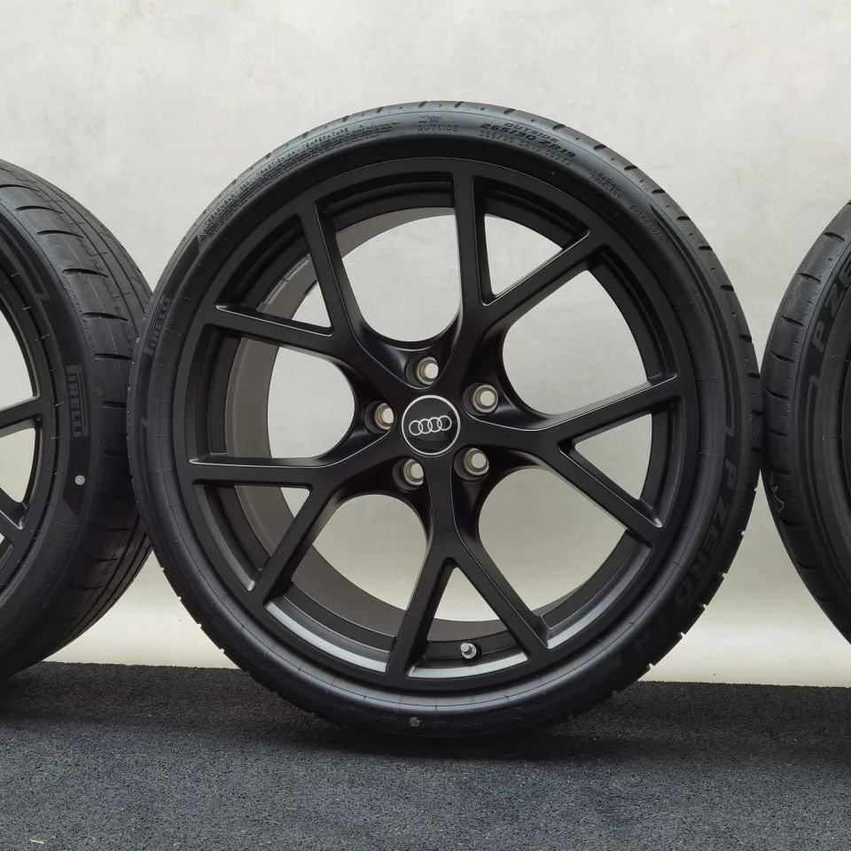 19 Zoll Audi 5-Y-Speichen Schwarz matt Sommerräder / Pirelli P-Zero R (R1) 265/30 R19 – Bild 5