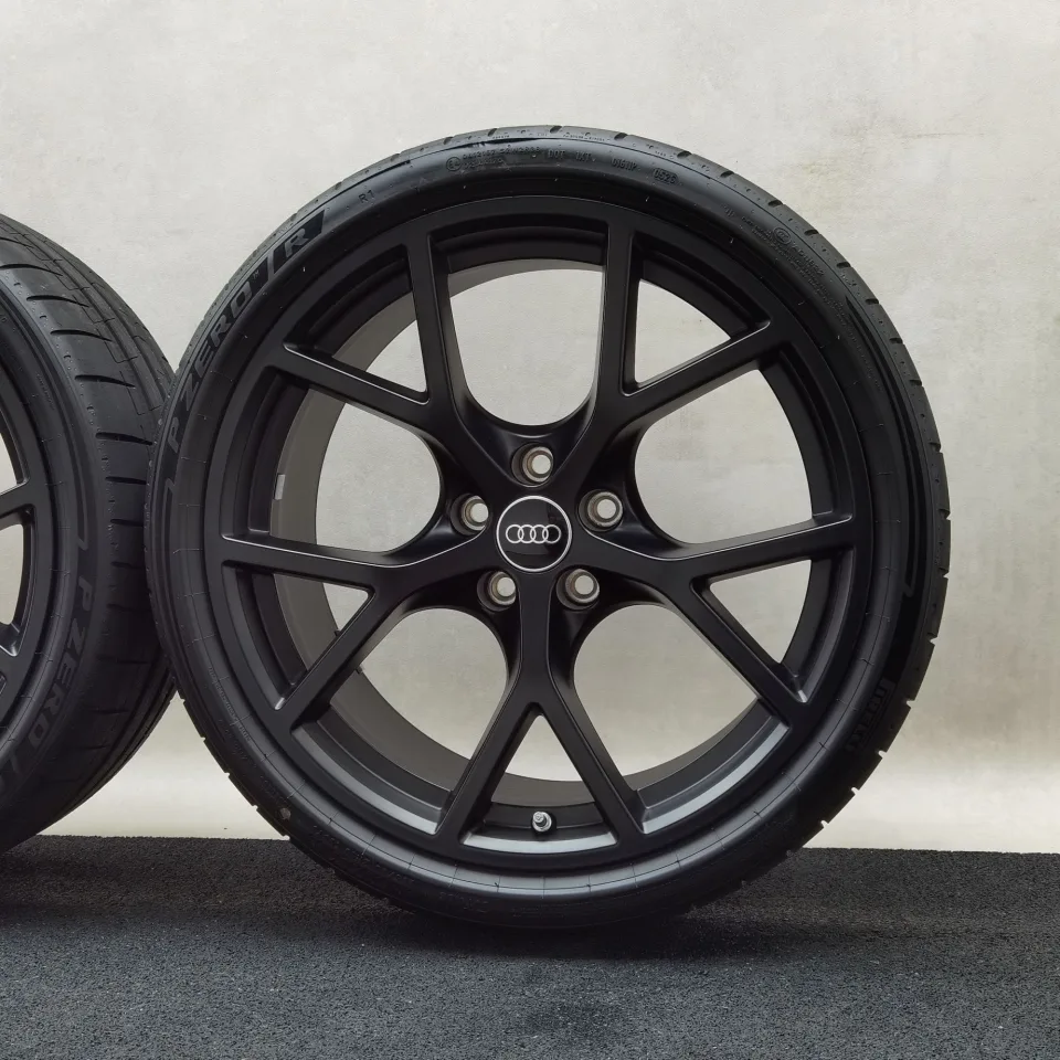 19 Zoll Audi 5-Y-Speichen Schwarz matt Sommerräder / Pirelli P-Zero R (R1) 265/30 R19 – Bild 6