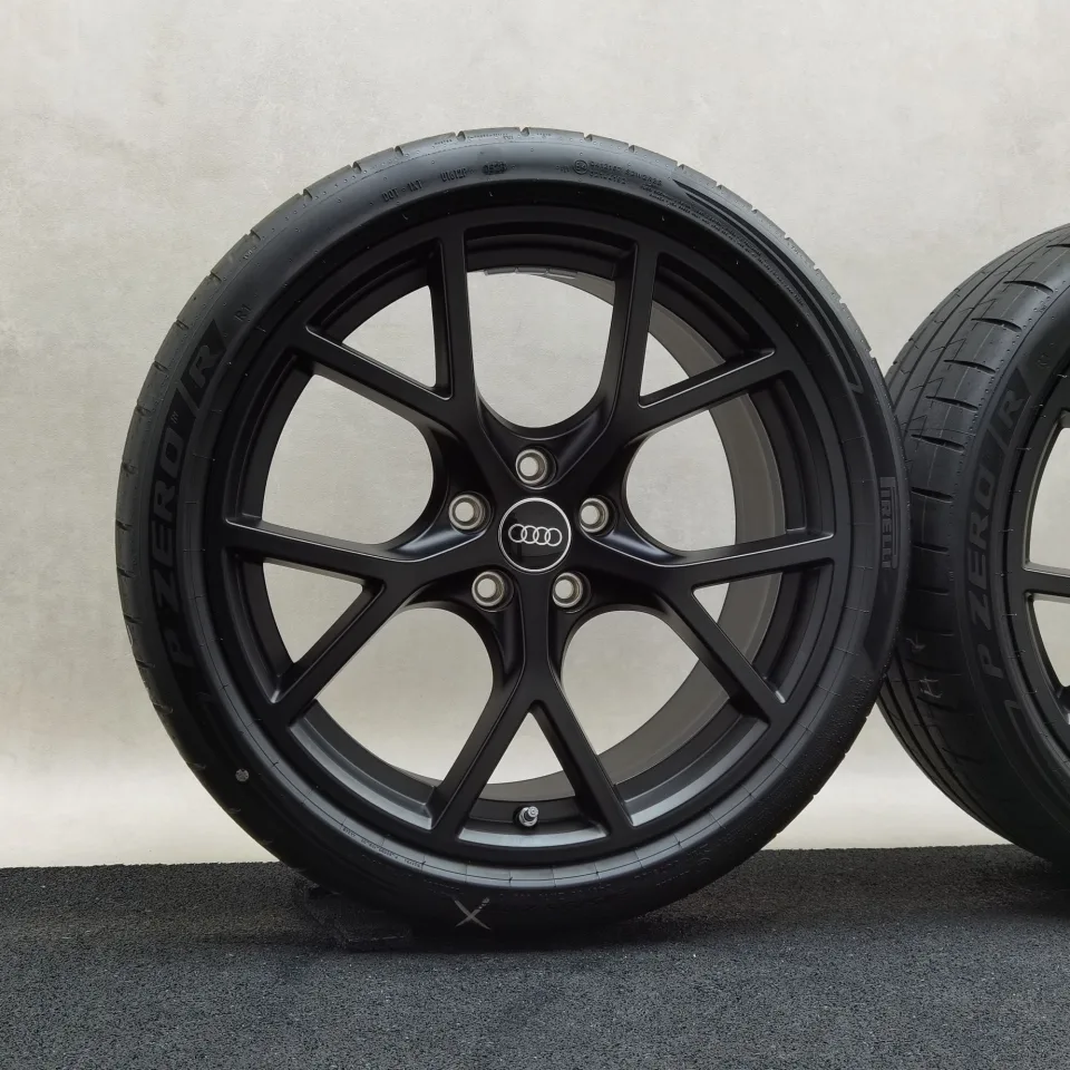 19 Zoll Audi 5-Y-Speichen Schwarz matt Sommerräder / Pirelli P-Zero R (R1) 265/30 R19 – Bild 3