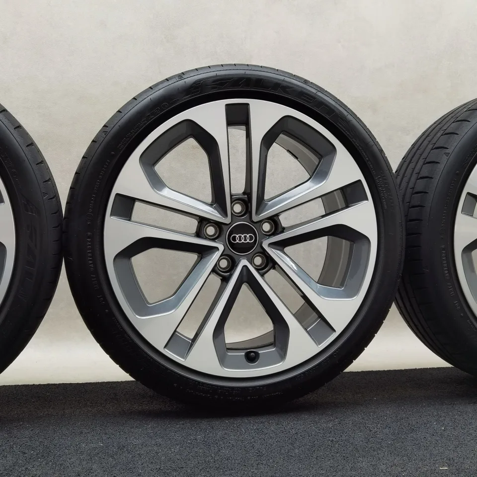 18 Zoll Audi 5-Doppelspeichen Graphitgrau, glanzgedreht Sommerräder / Falken Azenis FK520 (AO) 225/40 R18 – Bild 4