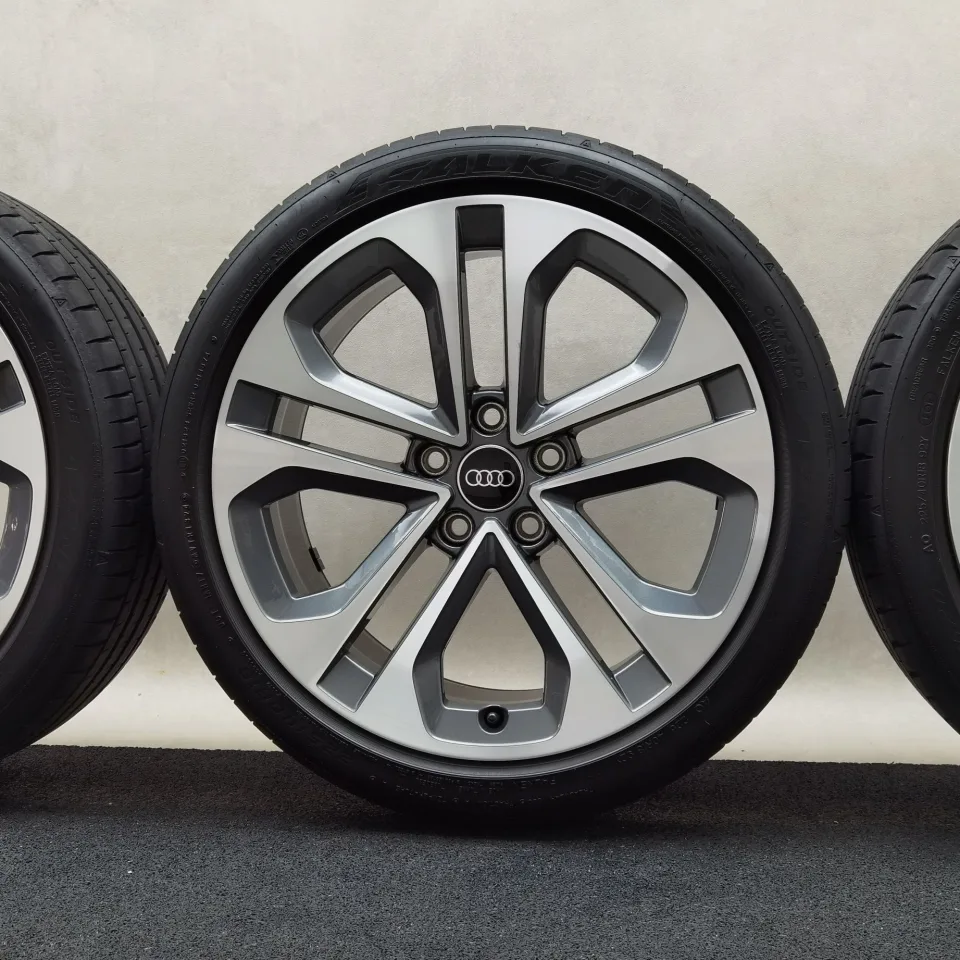 18 Zoll Audi 5-Doppelspeichen Graphitgrau, glanzgedreht Sommerräder / Falken Azenis FK520 (AO) 225/40 R18 – Bild 5