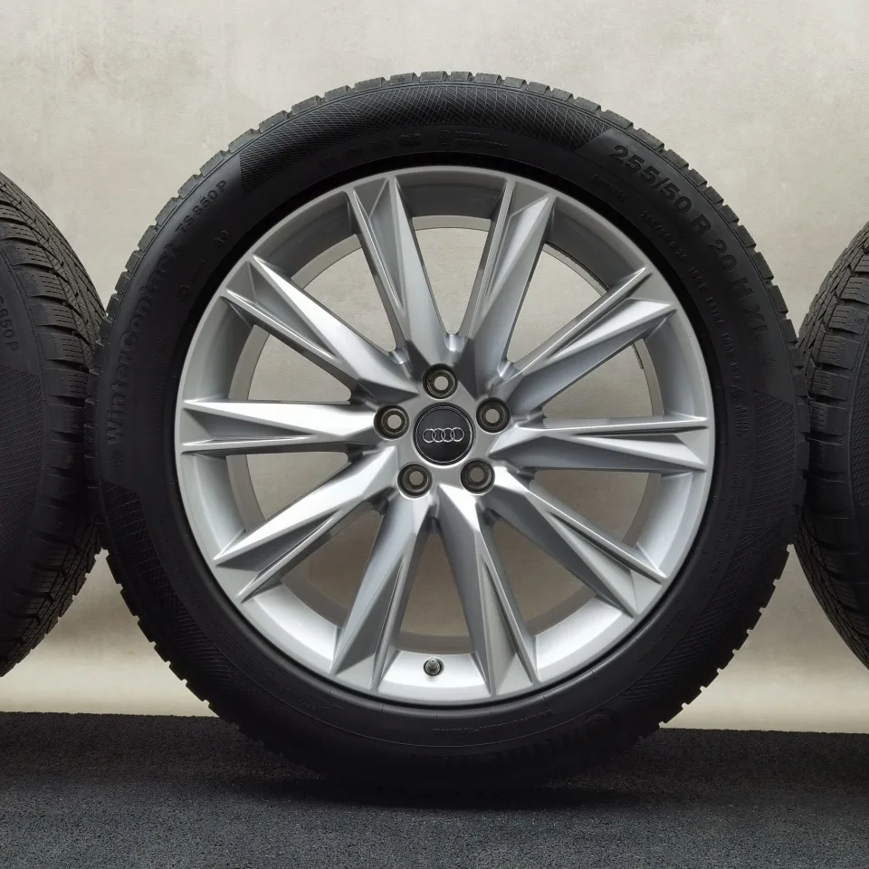 20 Zoll Audi 10-Speichen-Lamina Silber Winterräder / Continental WinterContact TS 850 P AO 255/50 R20 – Bild 6