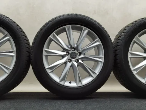 20 Zoll Audi 10-Speichen-Lamina Silber Winterräder / Bridgestone Blizzak LM-80 Evo AO 255/50 R20
