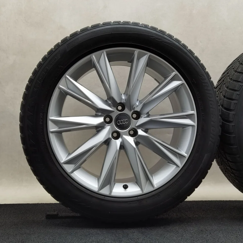 20 Zoll Audi 10-Speichen-Lamina Silber Winterräder / Bridgestone Blizzak LM-80 Evo AO 255/50 R20 – Bild 3