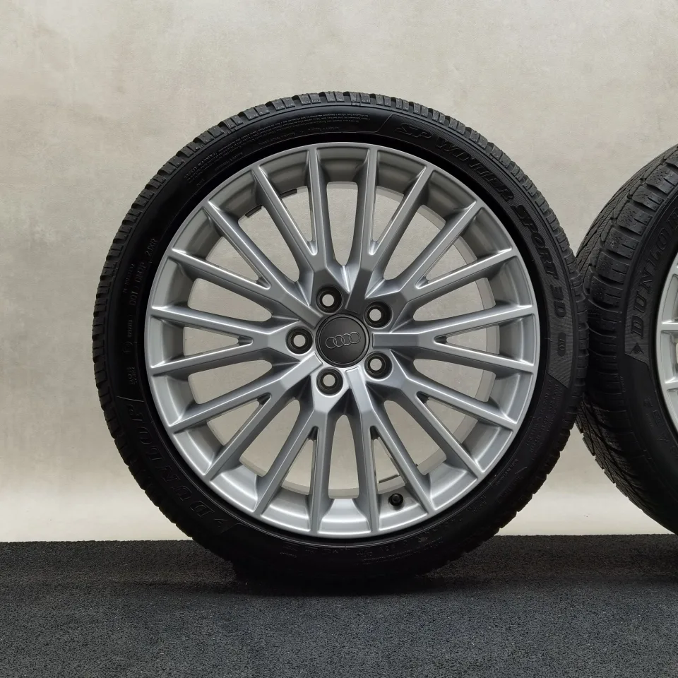 18 Zoll Audi 20-Speichen-V Silber Winterräder / Dunlop SP Winter Sport 3D AO 245/40 R18 – Bild 3