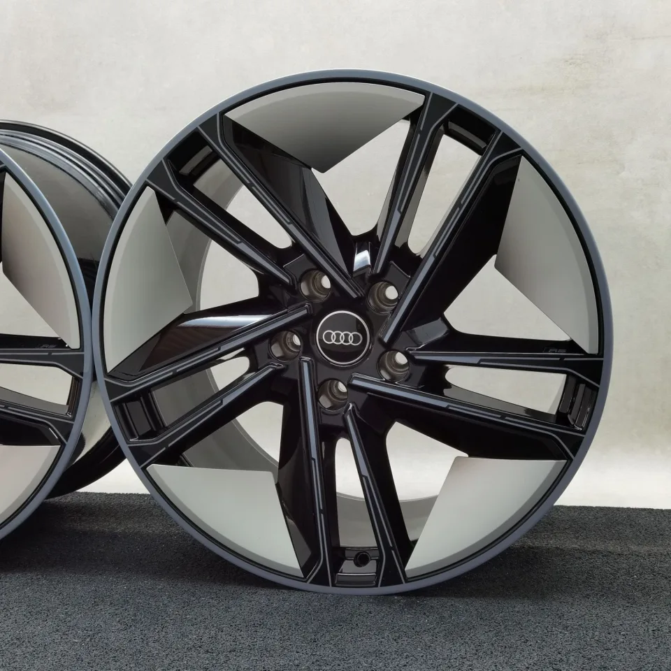 21 Zoll Audi 5-Doppelspeichen-Konkavmodul Schwarz glänzend mit Grafikdruck Alufelgen – Bild 8