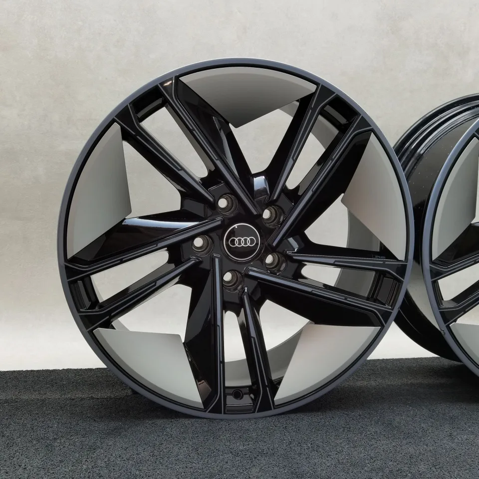 21 Zoll Audi 5-Doppelspeichen-Konkavmodul Schwarz glänzend mit Grafikdruck Alufelgen – Bild 2