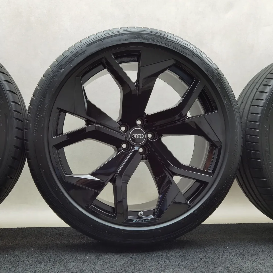 23 Zoll Audi 5-Y-Speichen-Rotor Schwarz glänzend Sommerräder / Hankook Ventus evo SUV 295/35 R23 – Bild 5
