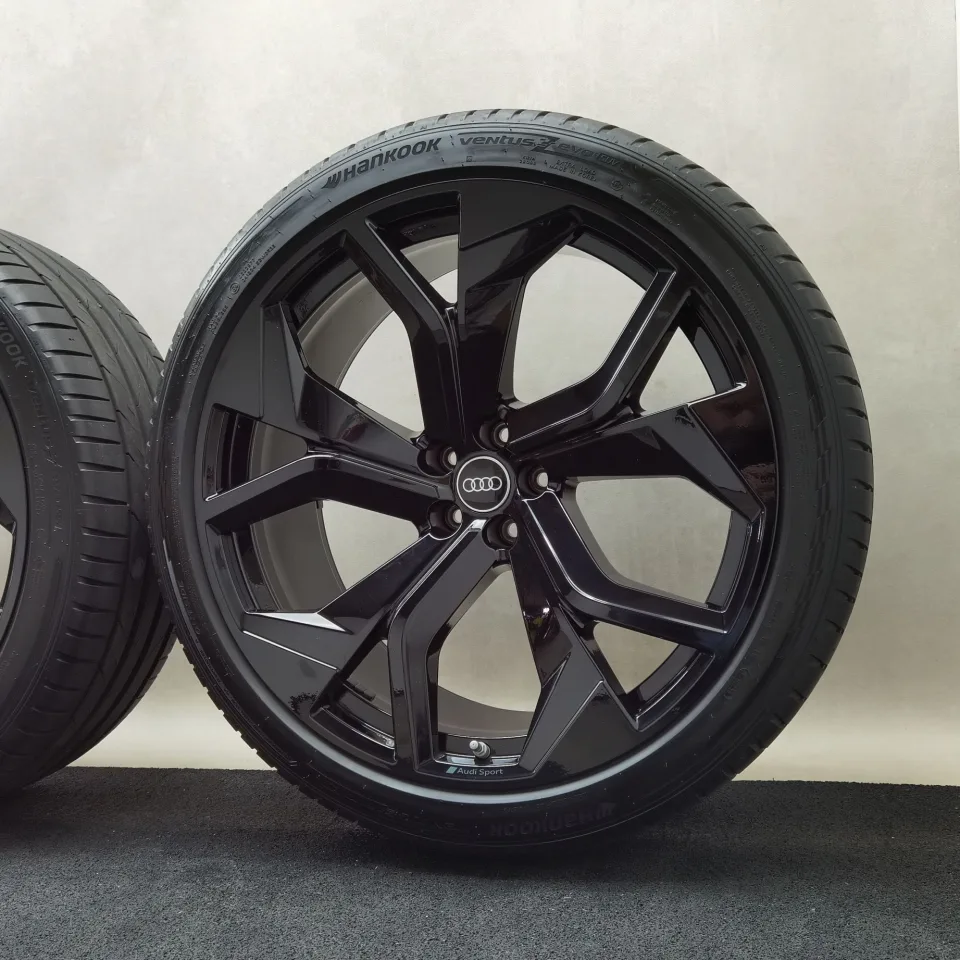 23 Zoll Audi 5-Y-Speichen-Rotor Schwarz glänzend Sommerräder / Hankook Ventus evo SUV 295/35 R23 – Bild 8