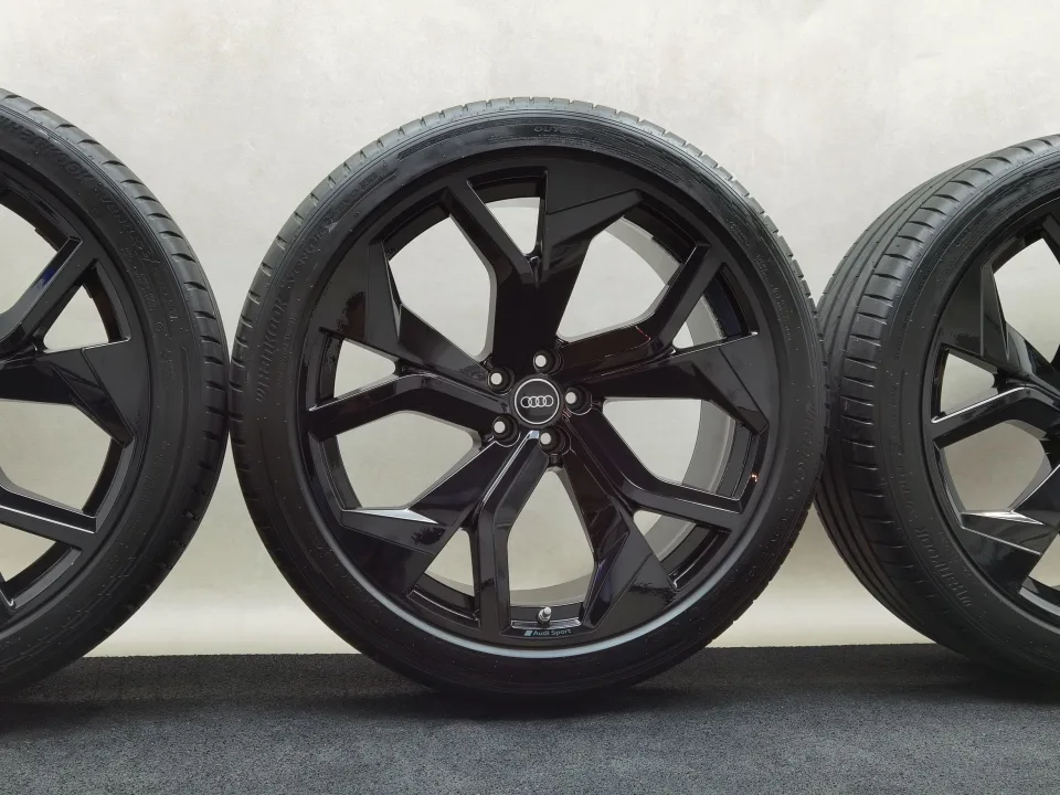 23 Zoll Audi 5-Y-Speichen-Rotor Schwarz glänzend Sommerräder / Hankook Ventus evo SUV 295/35 R23 – Bild 1