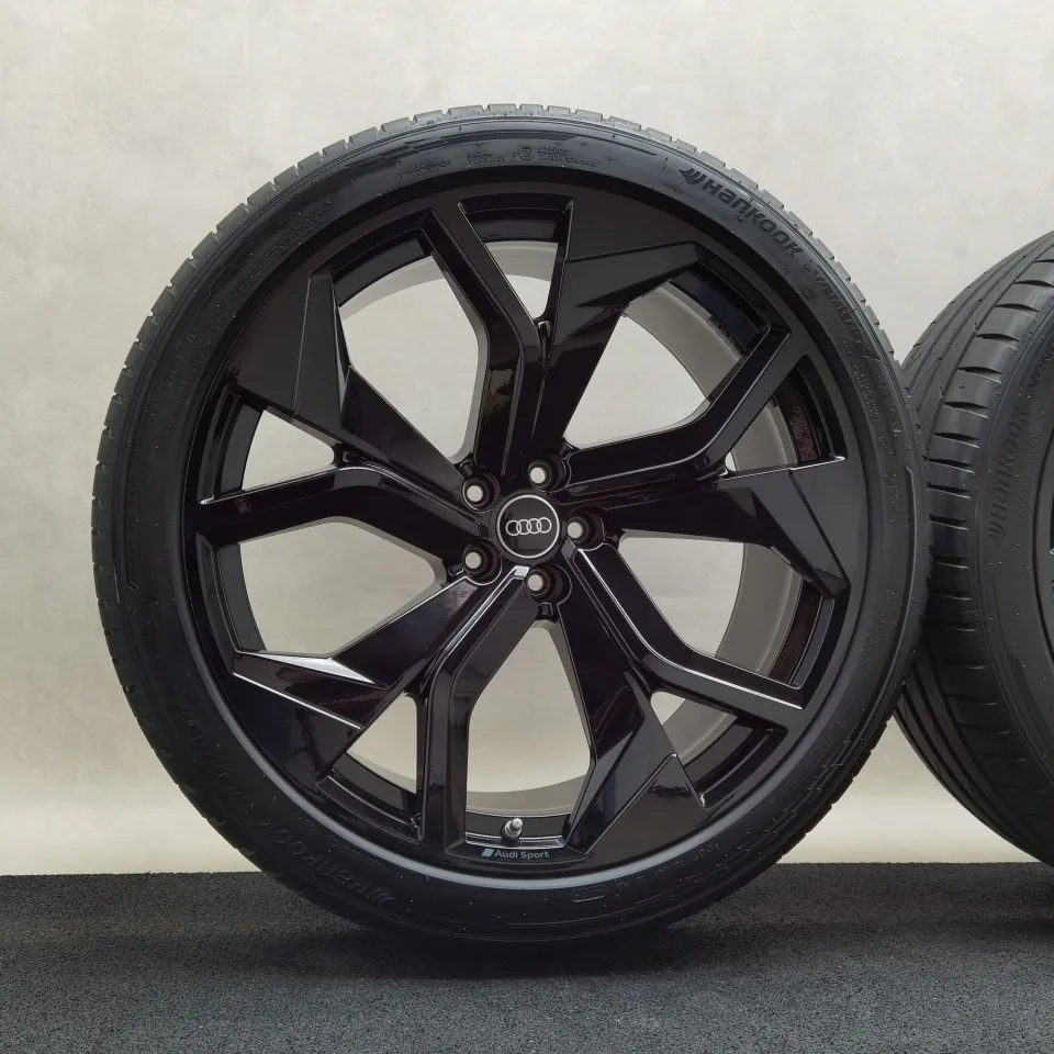23 Zoll Audi 5-Y-Speichen-Rotor Schwarz glänzend Sommerräder / Hankook Ventus evo SUV 295/35 R23 – Bild 3