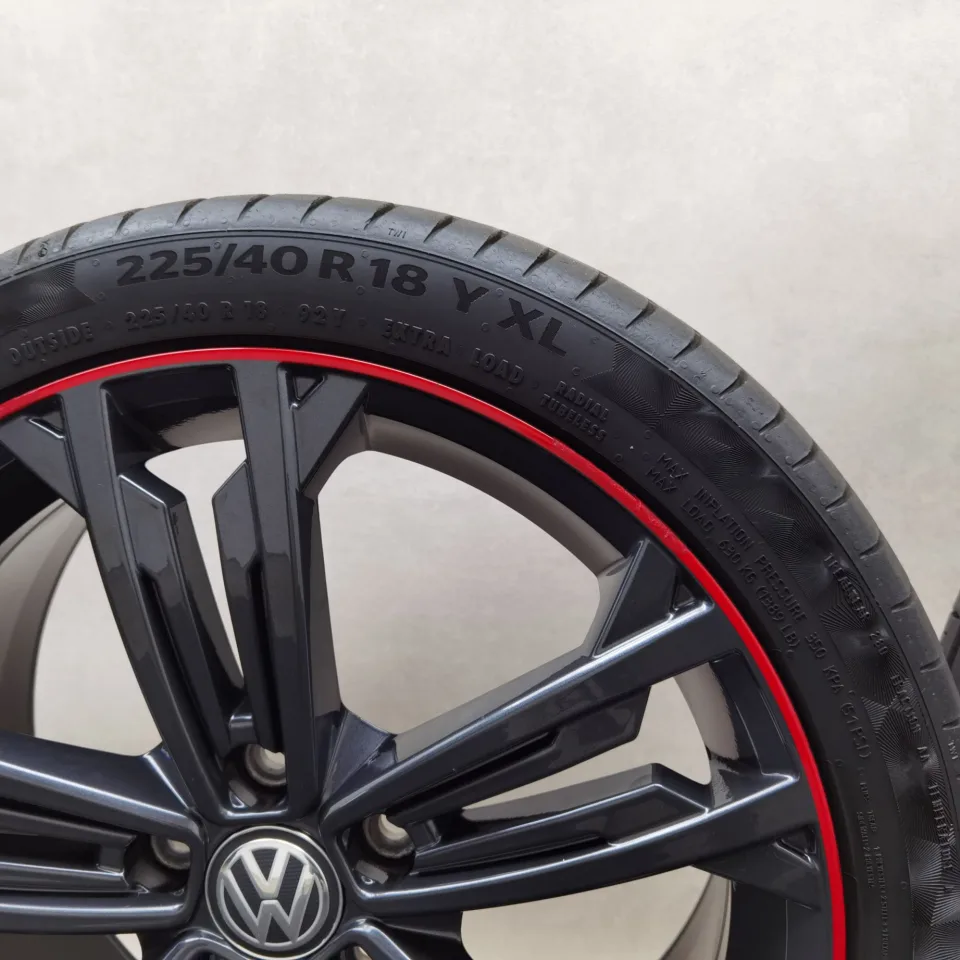 18 Zoll Volkswagen Sevilla Dark graphite, mit rotem Streifen Sommerräder / Continental PremiumContact 6 225/40 R18 – Bild 7