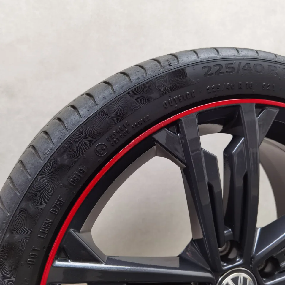 18 Zoll Volkswagen Sevilla Dark graphite, mit rotem Streifen Sommerräder / Continental PremiumContact 6 225/40 R18 – Bild 6