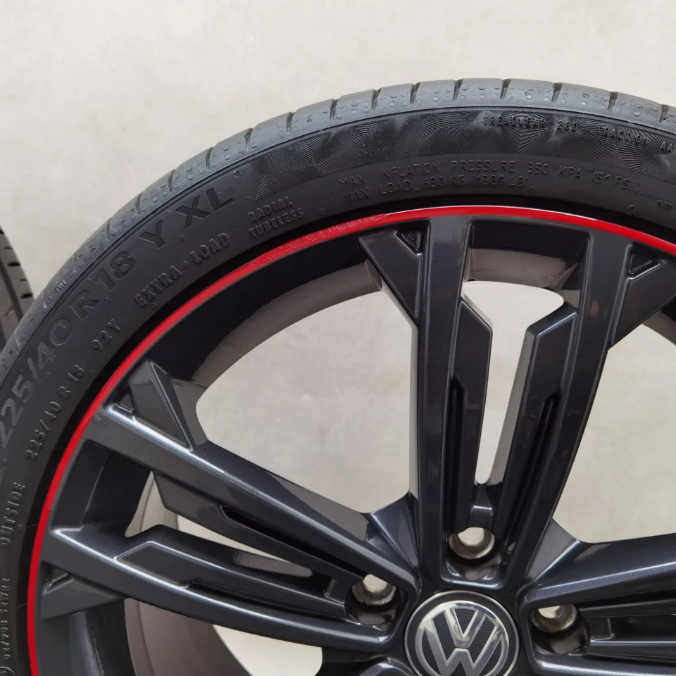 18 Zoll Volkswagen Sevilla Dark graphite, mit rotem Streifen Sommerräder / Continental PremiumContact 6 225/40 R18 – Bild 9