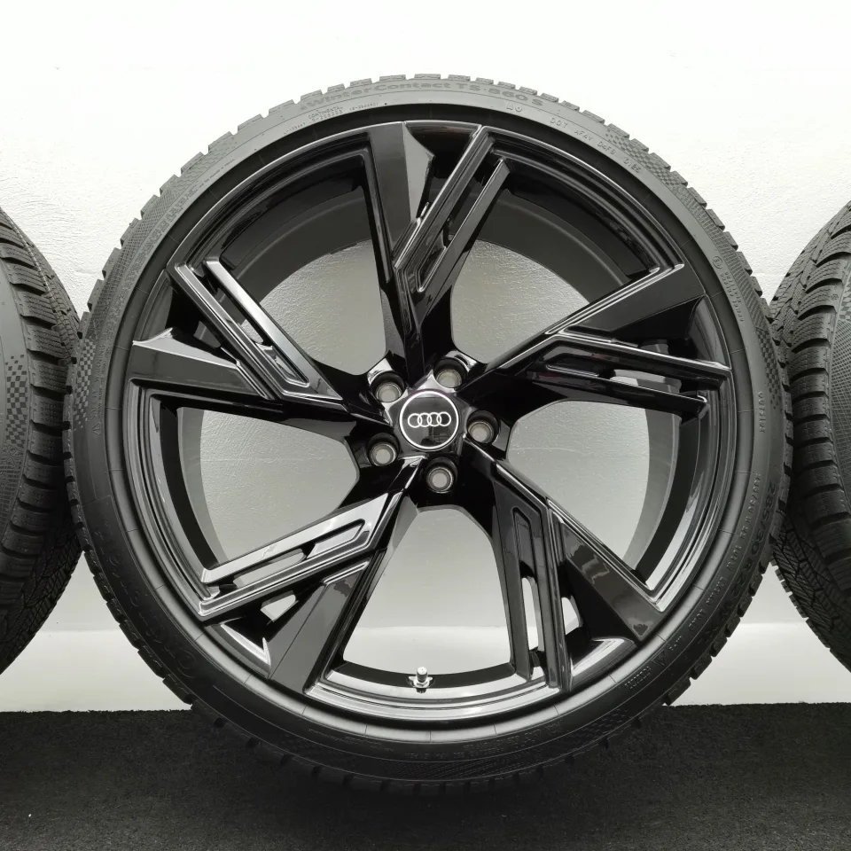 22 Zoll Audi 5-V-Speichen-Trapez Schwarz glänzend Winterräder / Continental WinterContact TS 860 S (AO) 285/30 R22 – Bild 5