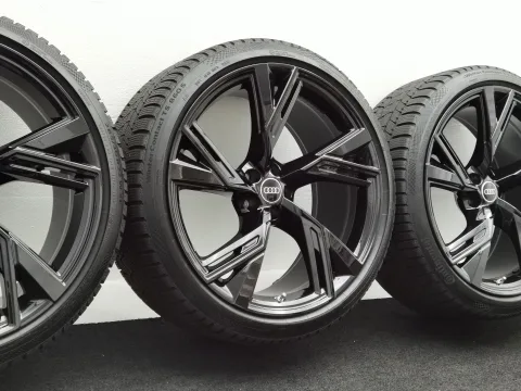 22 Zoll Audi 5-V-Speichen-Trapez Schwarz glänzend Winterräder / Continental WinterContact TS 860 S (AO) 285/30 R22