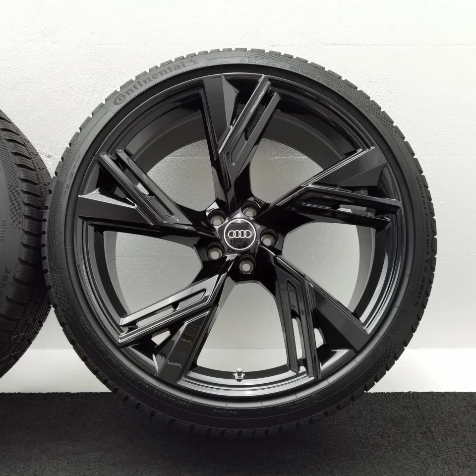 22 Zoll Audi 5-V-Speichen-Trapez Schwarz glänzend Winterräder / Continental WinterContact TS 860 S (AO) 285/30 R22 – Bild 6