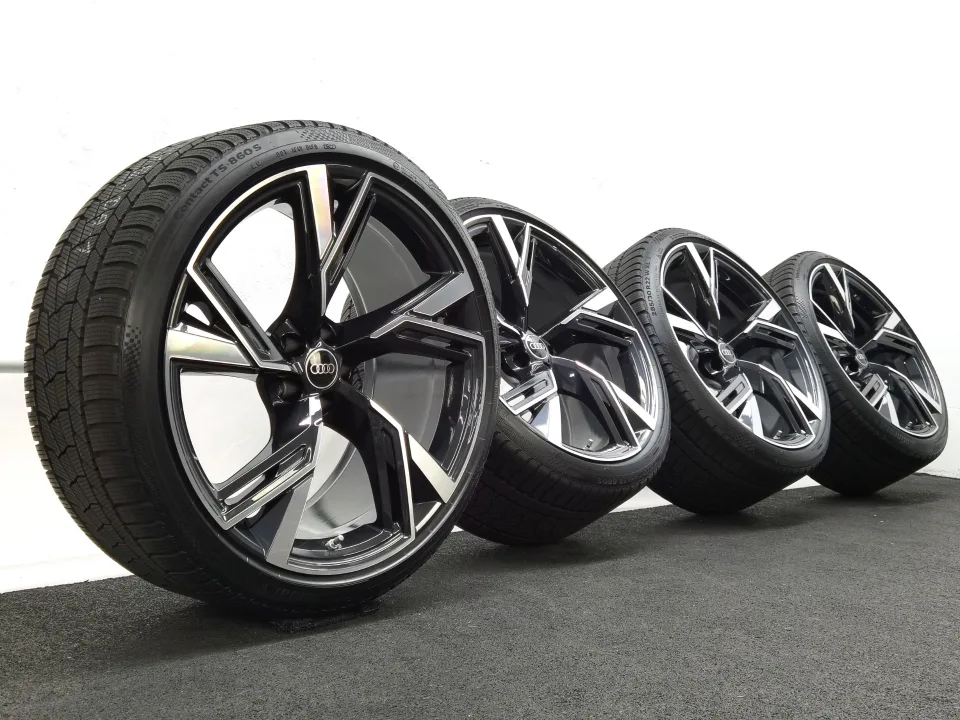 22 Zoll Audi 5-V-Speichen-Trapez Anthrazit glänzend, glanzgedreht Winterräder / Continental WinterContact TS 860 S (AO) 285/30 R22 – Bild 2