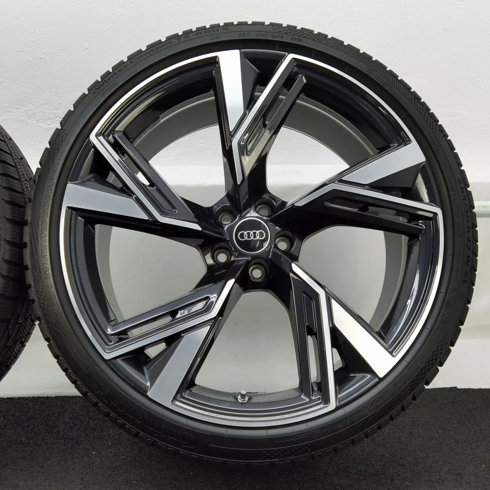 22 Zoll Audi 5-V-Speichen-Trapez Anthrazit glänzend, glanzgedreht Winterräder / Continental WinterContact TS 860 S (AO) 285/30 R22 – Bild 7