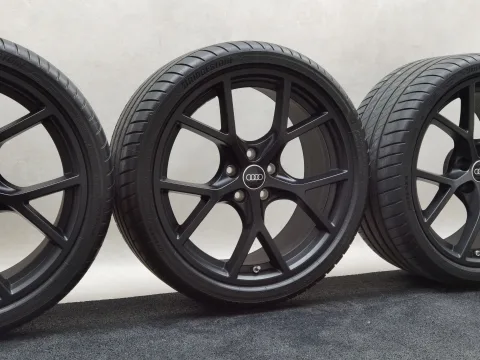 19 Zoll Audi 5-Y-Speichen Schwarz matt Sommerräder / Bridgestone Potenza Sport R2 Enliten 265/30 R19