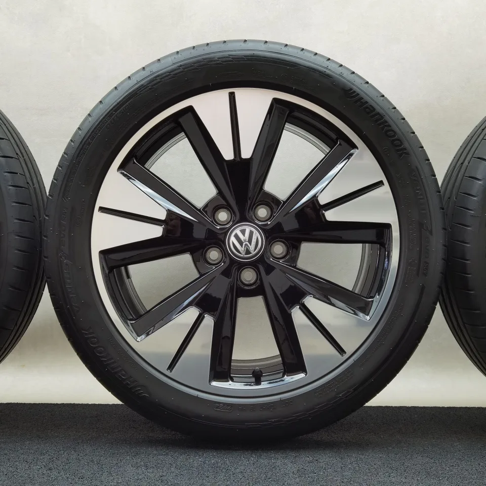 19 Zoll Volkswagen Halmstad Schwarz glänzend, glanzgedreht Sommerräder / Hankook Ventus evo SUV (+) 245/45 R19 – Bild 5