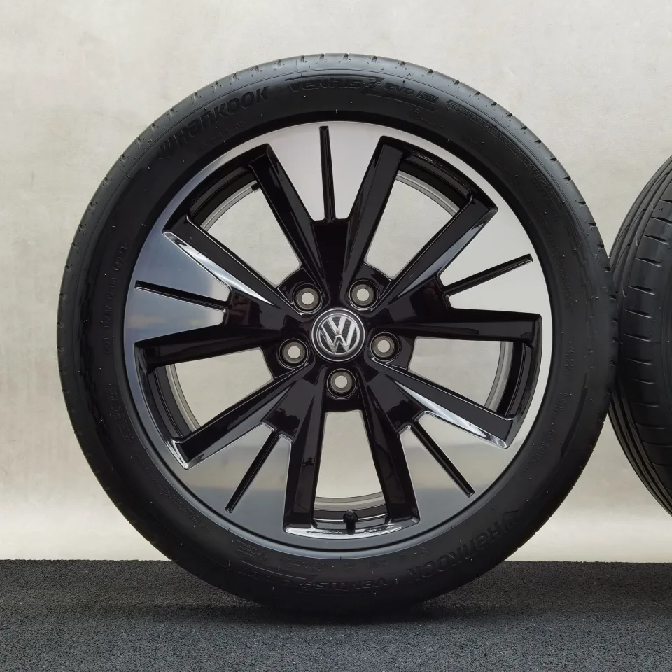 19 Zoll Volkswagen Halmstad Schwarz glänzend, glanzgedreht Sommerräder / Hankook Ventus evo SUV (+) 245/45 R19 – Bild 3