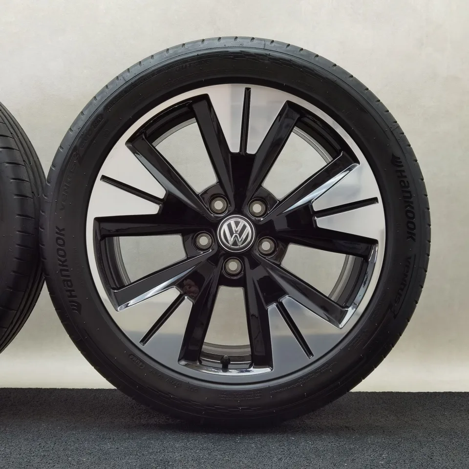 19 Zoll Volkswagen Halmstad Schwarz glänzend, glanzgedreht Sommerräder / Hankook Ventus evo SUV (+) 245/45 R19 – Bild 6
