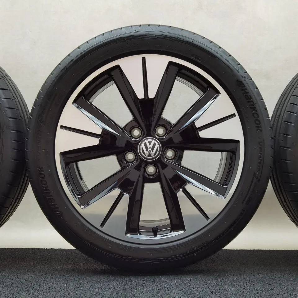 19 Zoll Volkswagen Halmstad Schwarz glänzend, glanzgedreht Sommerräder / Hankook Ventus evo SUV (+) 245/45 R19 – Bild 4