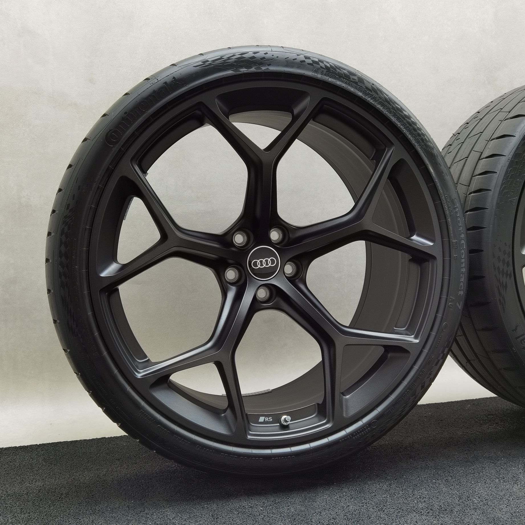 22 Zoll Audi 5-Y-Speichen Schwarz matt Sommerräder / Continental Sportcontact 7 ContiSilent AO 285/30 R22 – Bild 3