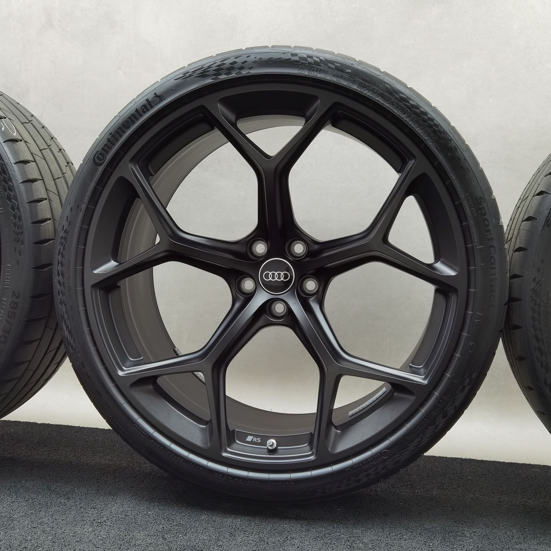 22 Zoll Audi 5-Y-Speichen Schwarz matt Sommerräder / Continental Sportcontact 7 ContiSilent AO 285/30 R22 – Bild 5