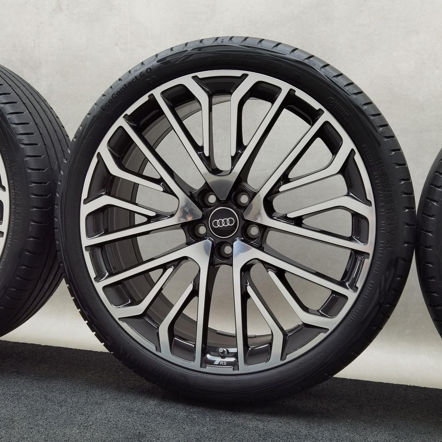 21 Zoll Audi Vielspeichen-S Schwarz metallic, glanzgedreht Sommerräder / Continental EcoContact 6 Q R0 ContiSilent 255/35 R21 – Bild 5