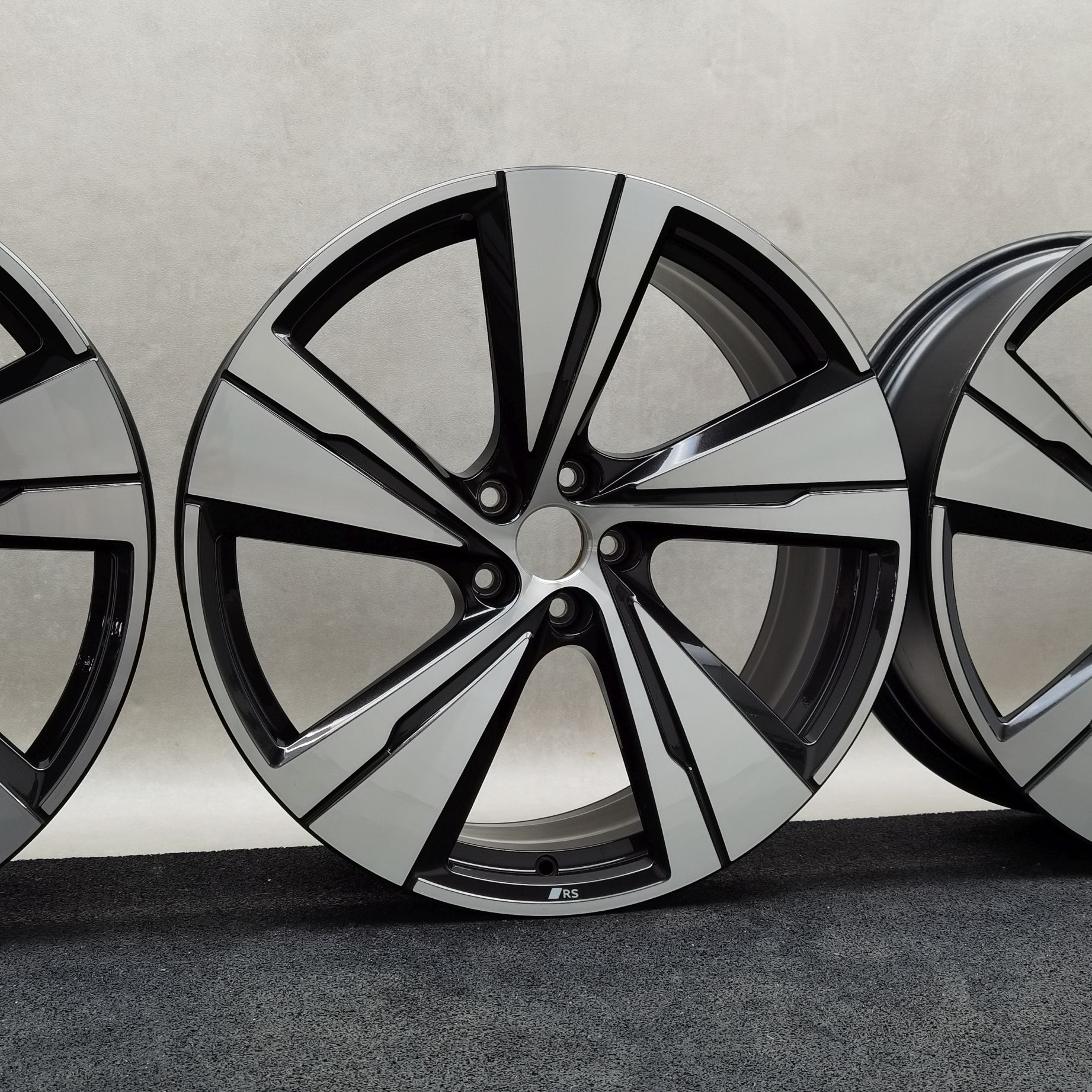 21 Zoll Audi 5-Arm-Split Schwarz metallic, glanzgedreht Alufelgen – Bild 5
