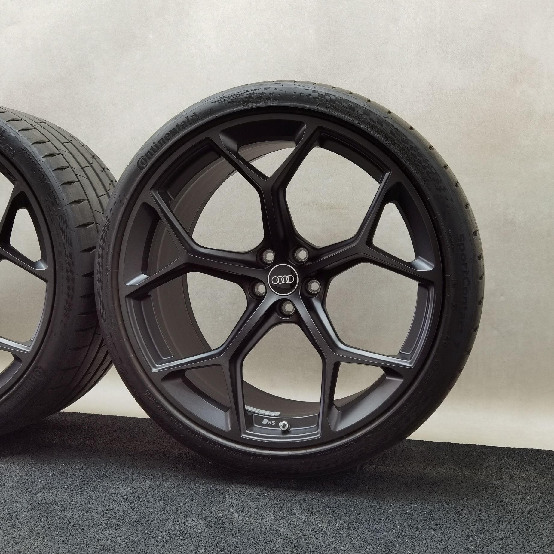 22 Zoll Audi 5-Y-Speichen Schwarz matt Sommerräder / Continental Sportcontact 7 ContiSilent AO 285/30 R22 – Bild 6